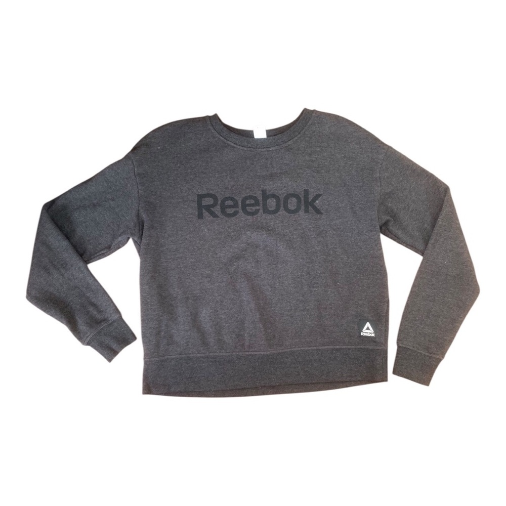 Reebok Women's Charcoal Crewneck Sweatshirt with Logo